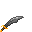 Invicon Steel Scimitar.png: Inventory sprite for Steel Scimitar in Minecraft as shown in-game with description: Steel Scimitar