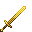 Invicon Gold Longsword.png: Inventory sprite for Gold Longsword in Minecraft as shown in-game with description: Gold Longsword